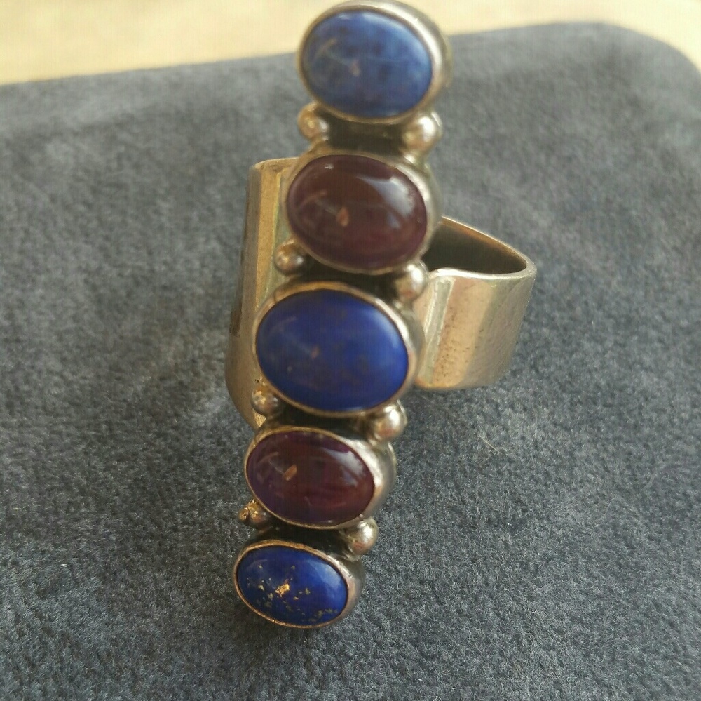 Sterling Native Vintage Lapis Amethyst  ring